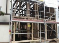 Durch einen Wohnungsbrand stark geschädigte Bausubstanz